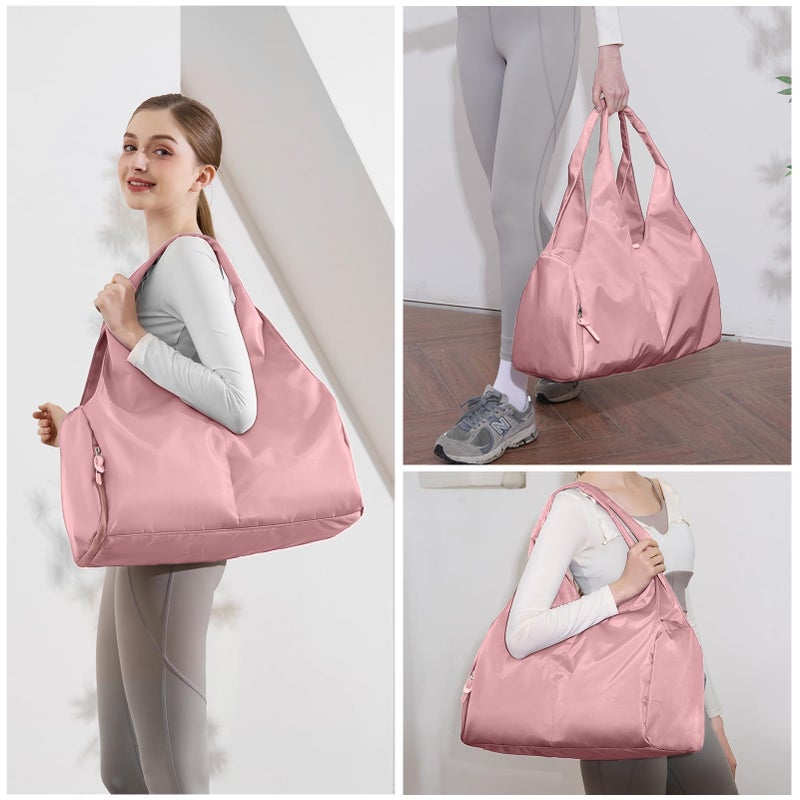 Forestfish Yoga Gym Bag For Women With Shoes Compartment & Wet Dry Storage Pockets Lightweight Duffel Bag, Pink - Image 3